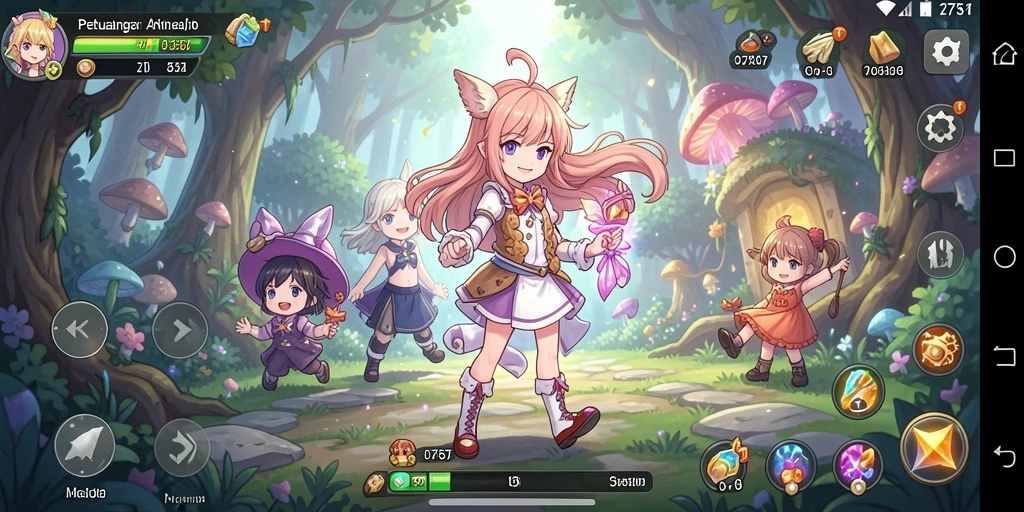 Tampilan gameplay 2757 dengan karakter Anime yang terlibat dalam pertarungan epik.