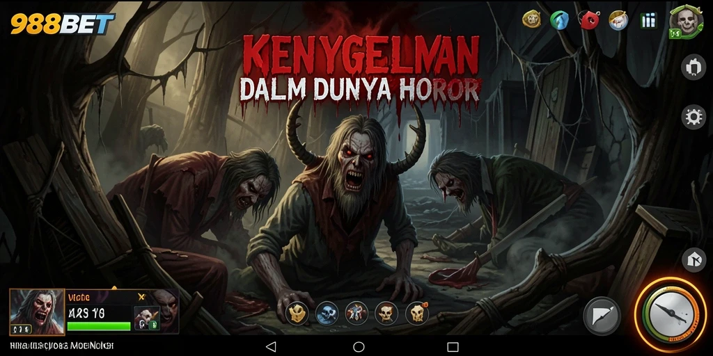 Screenshot gameplay 988BET dengan suasana horor yang menakutkan.
