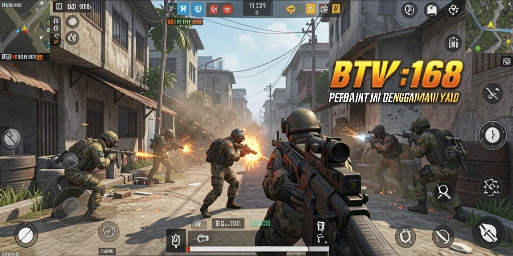 Tampilan gameplay BTV168 menampilkan aksi tembak-menembak yang mendebarkan.