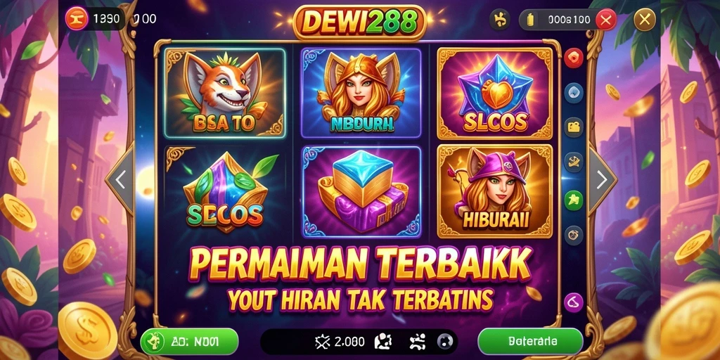 Gambaran visual gameplay menarik dari DEWI288 Slot.