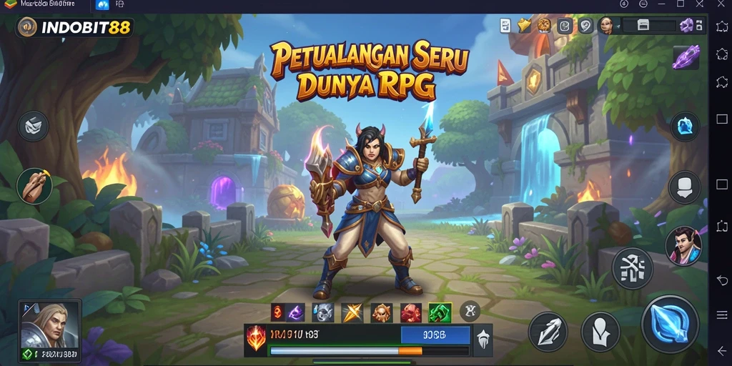 Screenshot gameplay <strong>INDOBIT88</strong> menampilkan aksi pertempuran yang menegangkan dan grafik yang menawan.