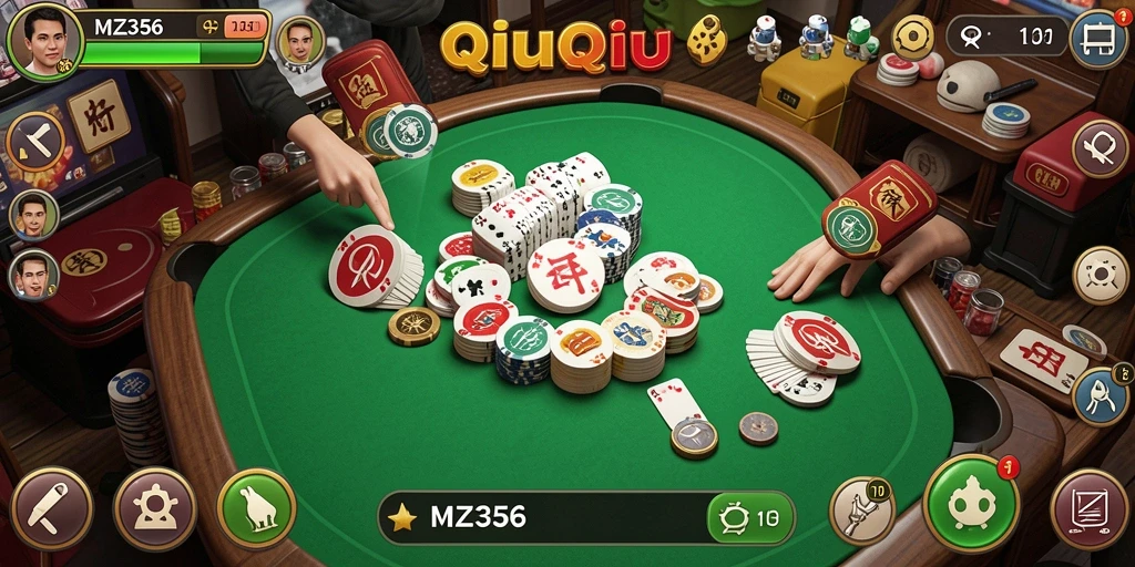 Tampilan gameplay MZ356 yang menarik saat bermain QiuQiu.