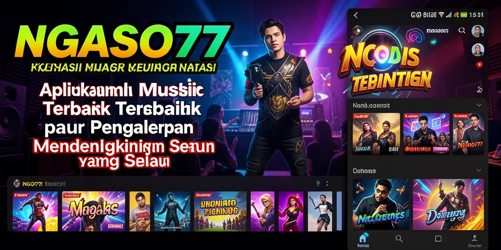 Screenshot gameplay NGASO77 menampilkan pengalaman mendengarkan musik yang interaktif.