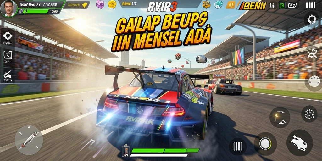 Tampak gameplay balap seru dari RVIP3 yang memukau.