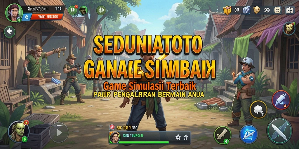 Screenshot gameplay SEDUNIATOTO menampilkan dunia simulasi yang kaya.