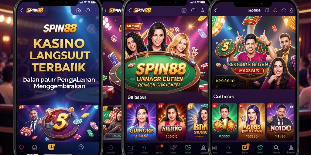 Screenshot SPIN88 menunjukkan suasana terang dan interaktif dari kasino langsung.
