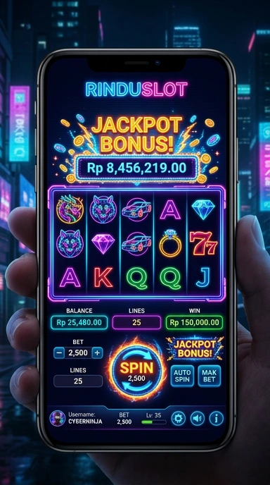 Tampilan utama aplikasi rinduslot dengan navigasi yang jelas.