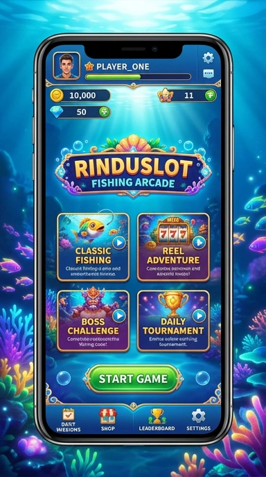 Screenshot aplikasi rinduslot menampilkan kategori aplikasi yang beragam.